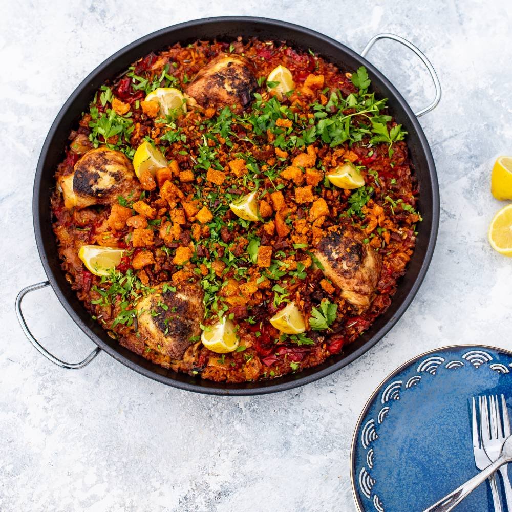 World Of Flavours Paella Pan 32cm NonStick Glasswells