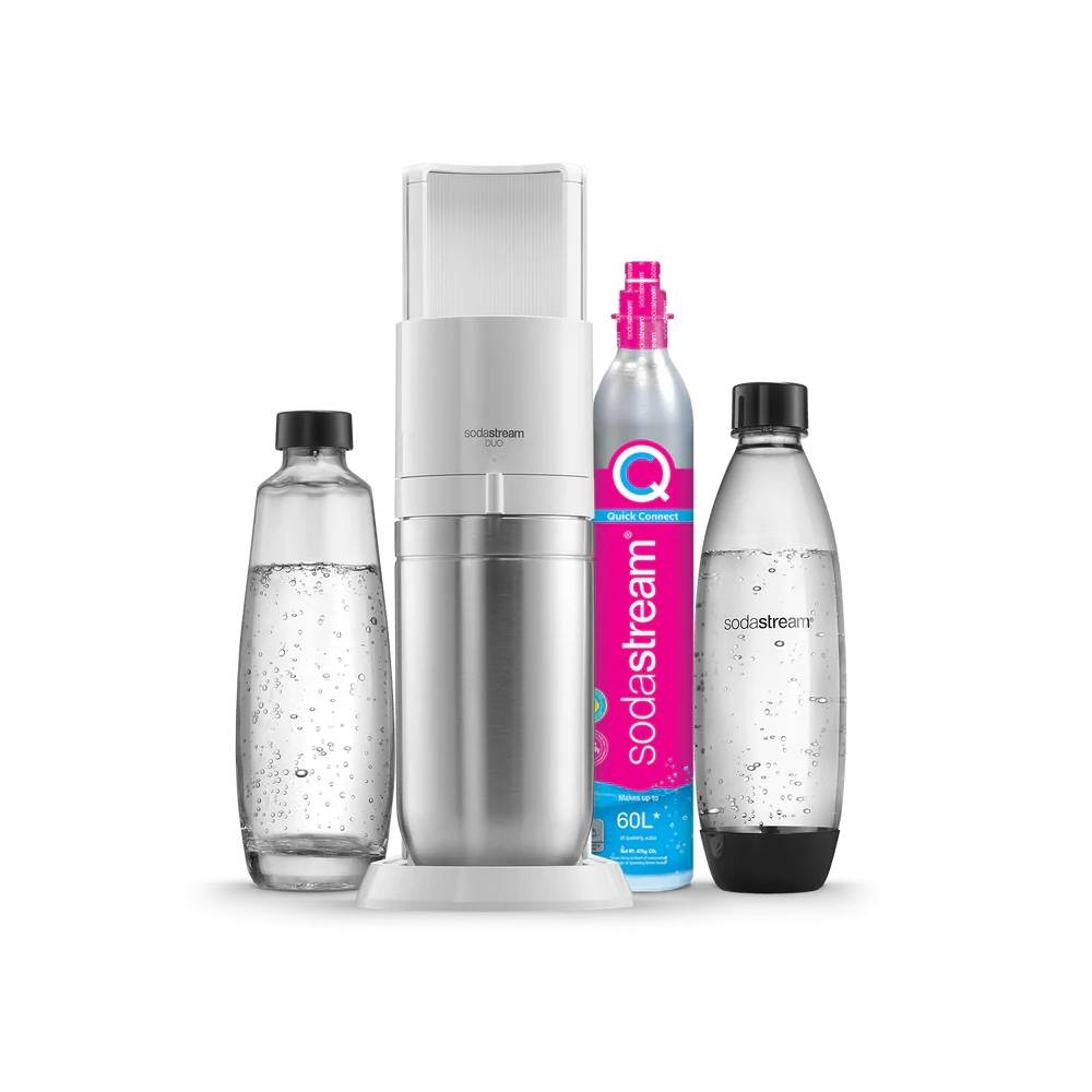 SodaStream Duo Starter Kit 2 Bottles White - Glasswells