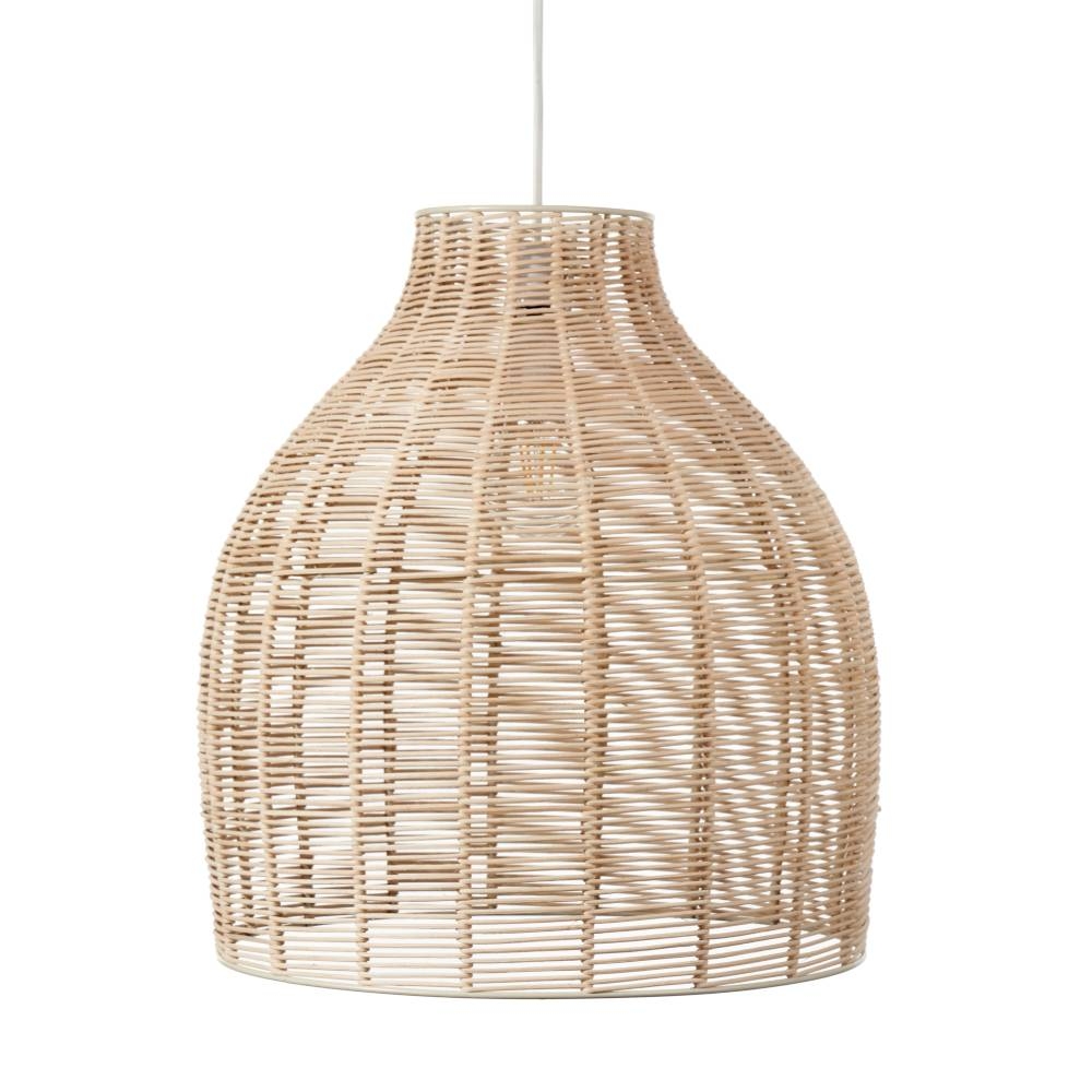 Natural Rattan Cloche Pendant Glasswells