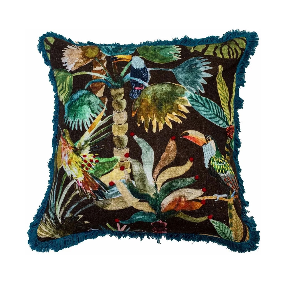 LARGE SQUARE CUSHION TOUCAN PLAY