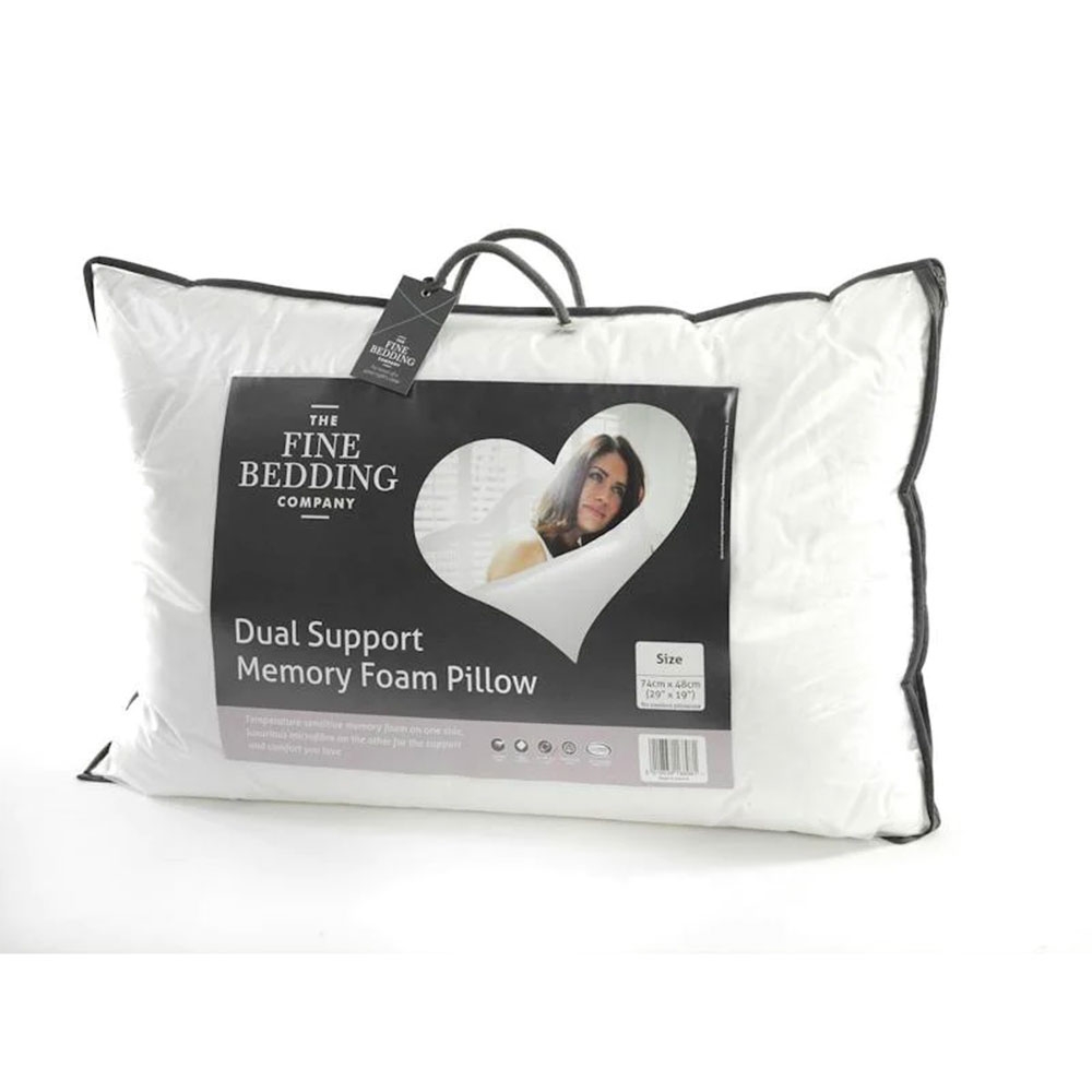 Fine Bedding Dual Support Memory Foam Pillow Glasswells