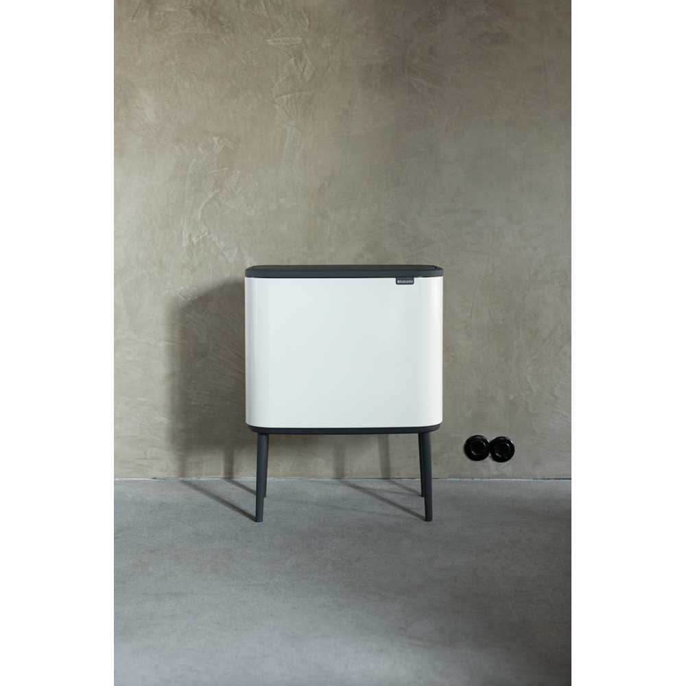 Brabantia BO Touch Bin 36L Plastic Bucket White Glasswells