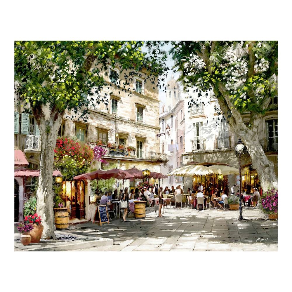 Plaza Café - Canvas Print - Glasswells