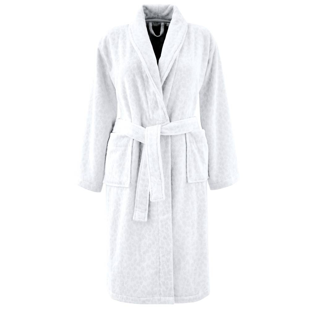 Silver Bath Robe Ns Koko Robe Med/Lge Silver & White - Glasswells