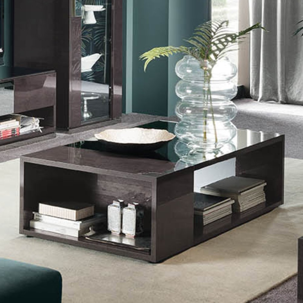 Hartest Rectangular Coffee Table Glasswells