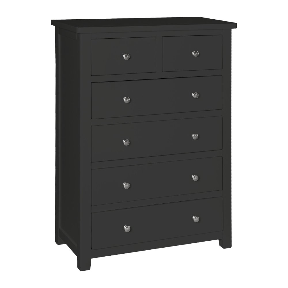 Hamilton Painted 2+4 Drawer Bedside Chest Charcoal Glasswells