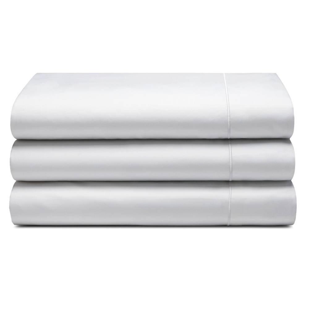 Belledorm 400 Count 5'0 King Flat Sheet White 30cm - Glasswells