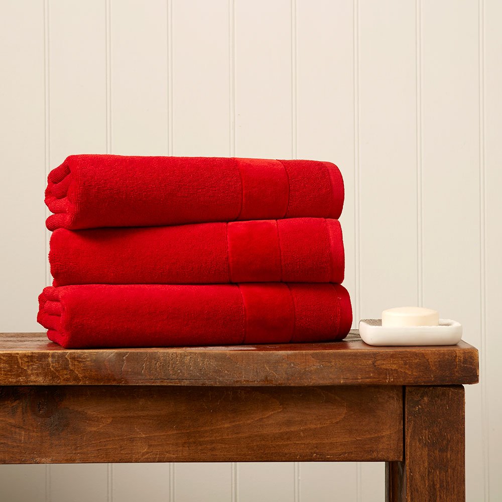 Christy Prism Towels Fire Engine Glasswells