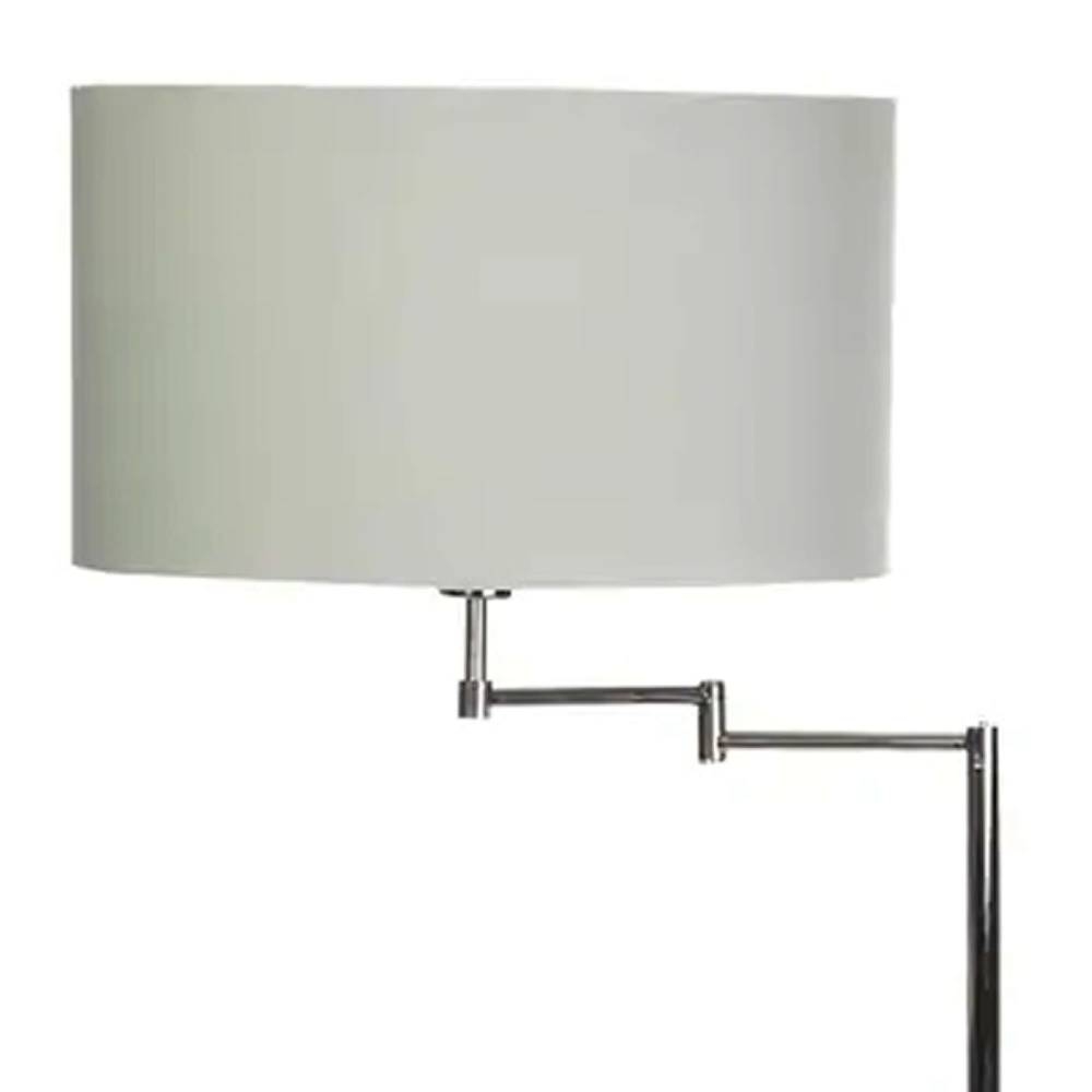 Laura Ashley Marlowe Swing Arm Floor Lamp Polished Nickel With Shade