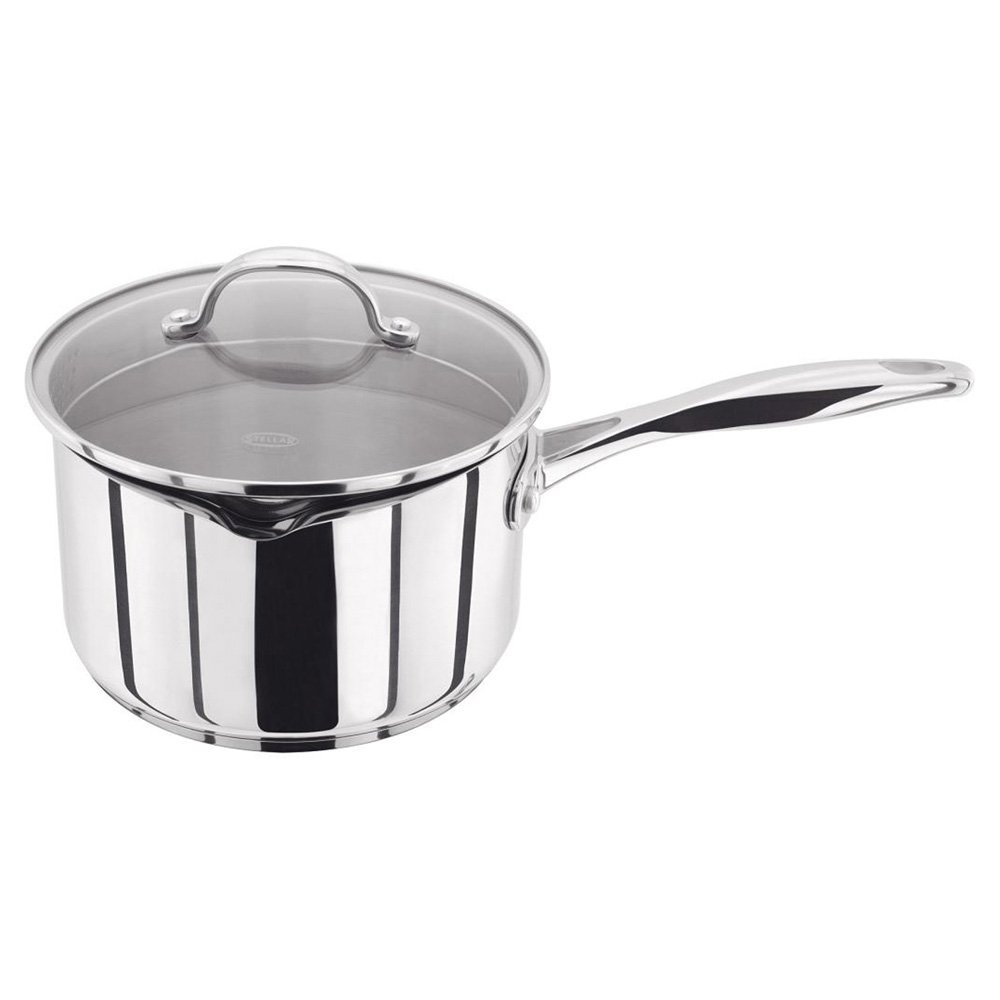 Cazo Stellar 7000 Con Boquilla - 18 Cm, 2.3 L, Acero Inoxidable, Base Forjada, Antiadherente Platinum