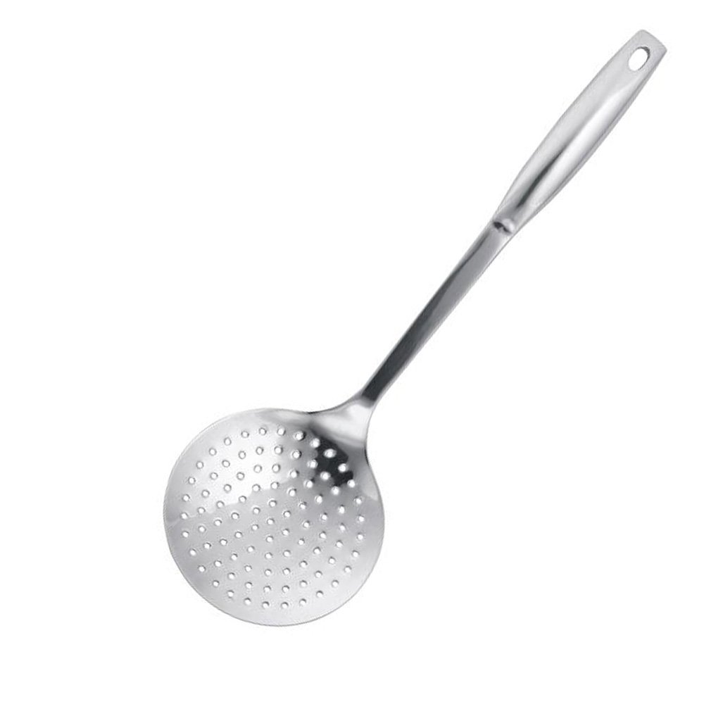thumbnail image 2 of Prima Mirror Finish Stainless Steel Skimmer Spoon – Heavy Duty, 30cm, UK Kitchen Tool 2 of 6