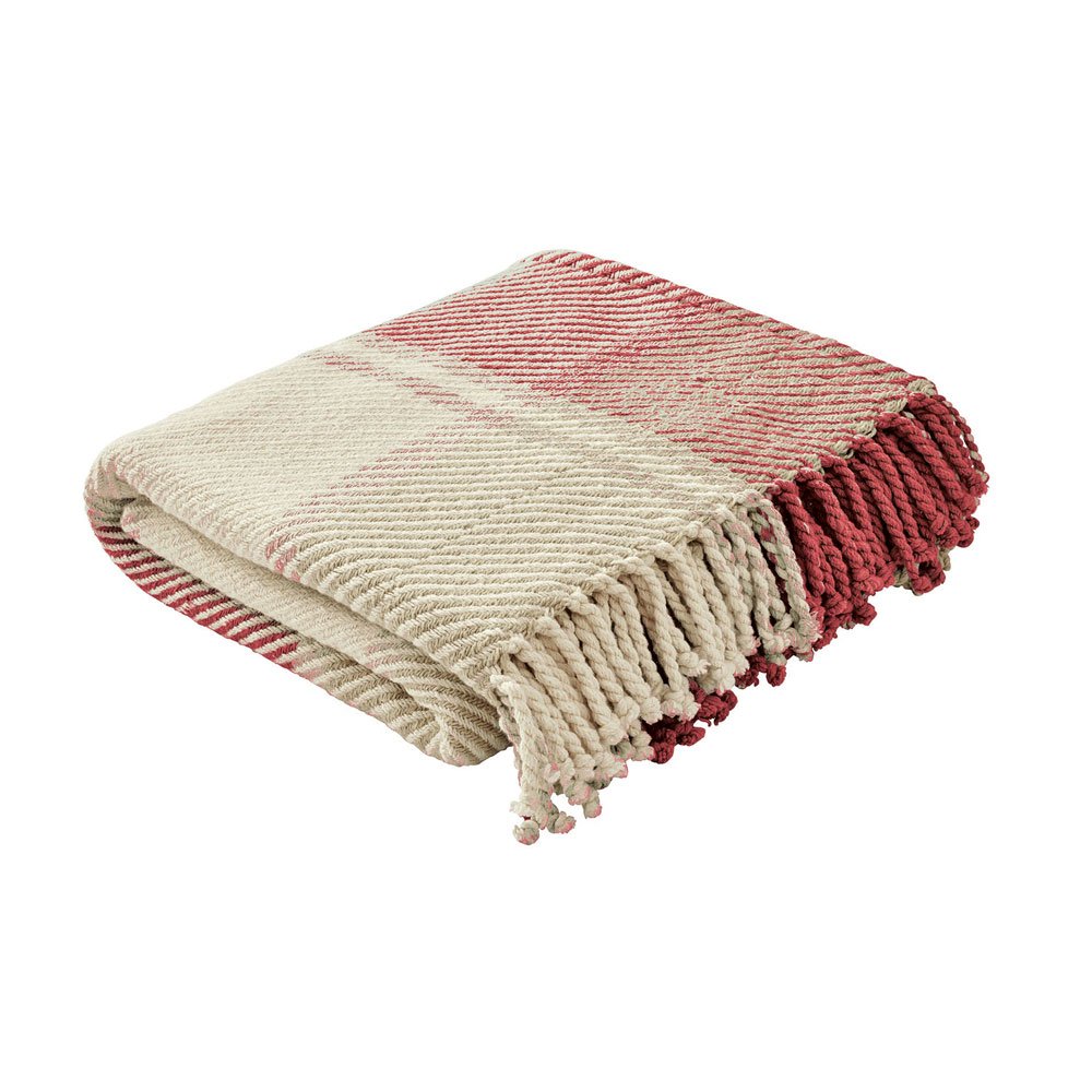 Laura Ashley Dylan 150cm x 200cm Throw Cranberry Glasswells
