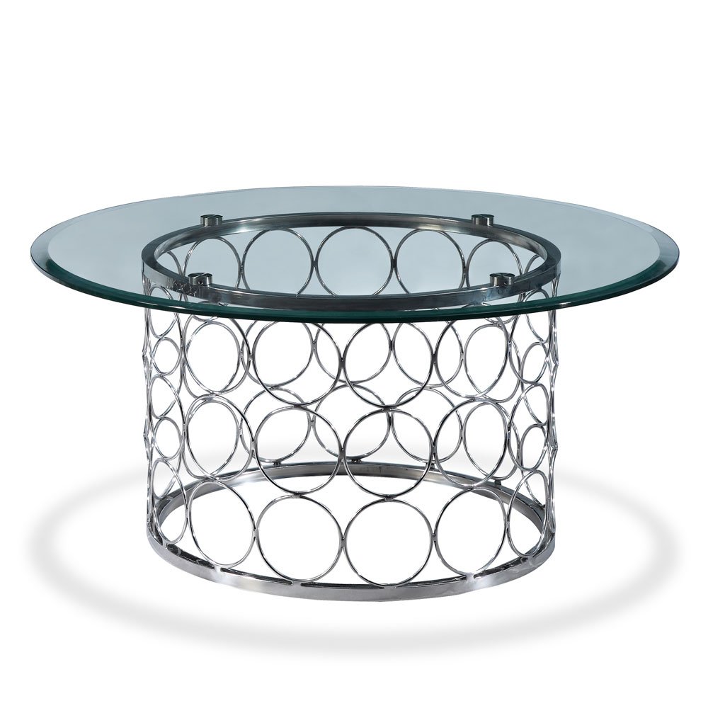 Bacall Circular Coffee Table Glasswells