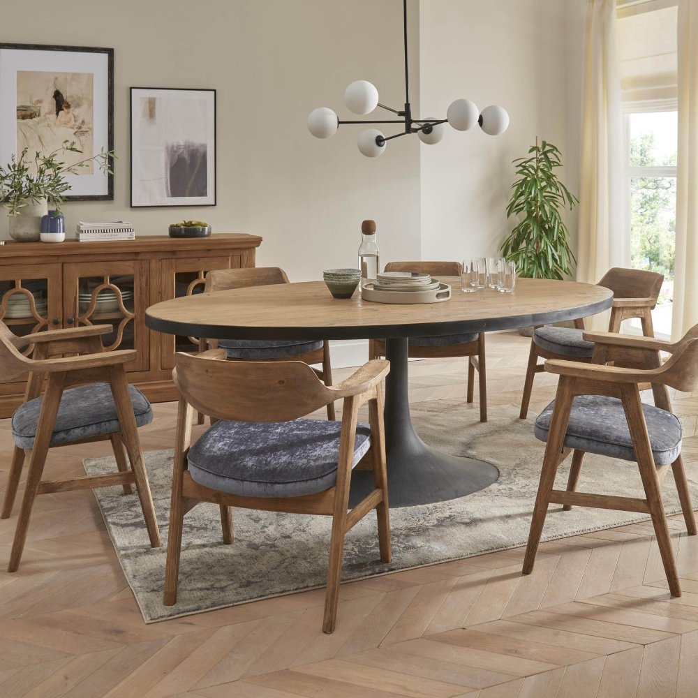 Gaston Large Oval Dining Table & 6 Soho Dining Chairs Glasswells