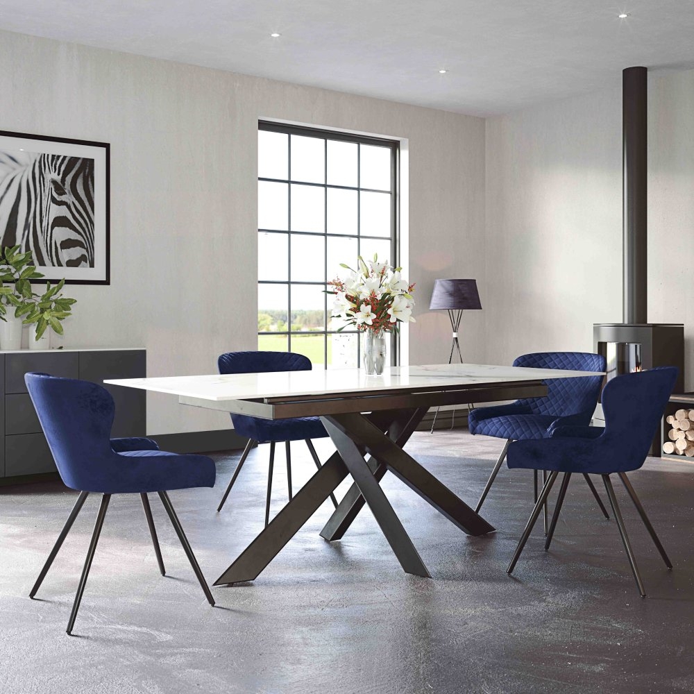 Archie Extending Dining Table 160200cm & 4 Chairs Set Glasswells