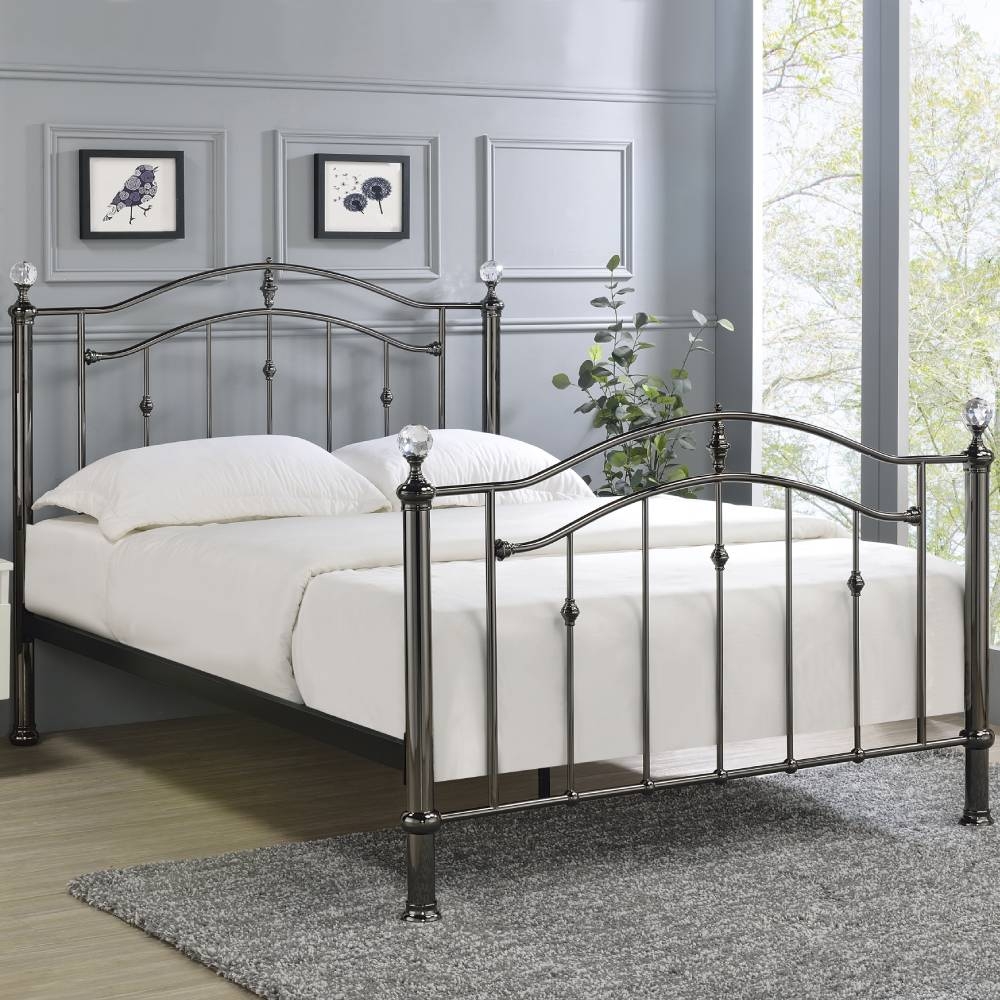 Cosmos Black Chrome Bed Frame Glasswells