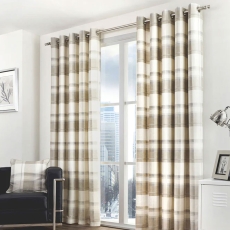 Balmoral Eyelet Readymade Curtains Lined Natural