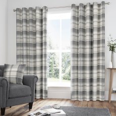 Balmoral Eyelet Readymade Curtains Lined Slate
