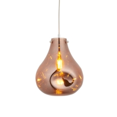 Newton Metallic Copper Large Glass Pendant