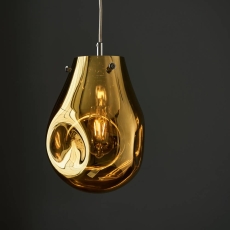 Newton Metallic Gold Medium Glass Pendant