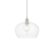 Laxfield Clear Glass & Bright Nickel Medium Pendant