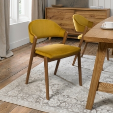 Christopher Rustic Oak Dining Chair Mustard