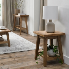 Christopher Rustic Oak Lamp Table