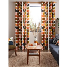 Orla Kiely Multi Stem Eyelet Headed Curtains Auburn