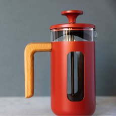 La Cafetiere Pisa 3 Cup Red/Wood Handle