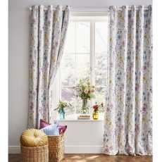 Laura Ashley Wild Meadow Eyelet Headed Curtains Multi