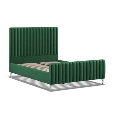 Farnham Upholstered Bed Frame Green Velvet