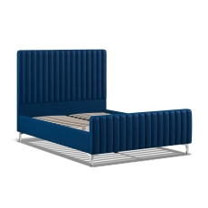 Farnham Upholstered Bed Frame Royal Blue Velvet