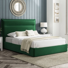 Hadleigh Upholstered Storage Ottoman Green Velvet