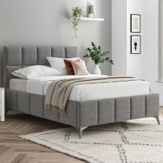 Newton Upholstered Bed Frame Dark Grey Linen