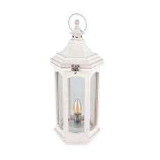 Adaline White Wash Wood Lantern Table Lamp