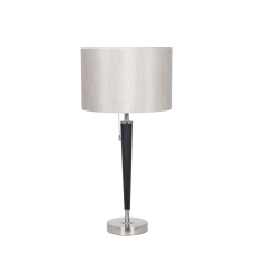 Brushed Silver and Matt Black Metal Table Lamp