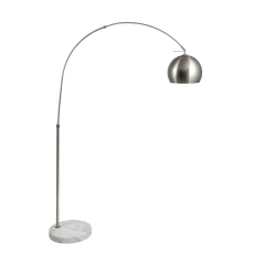 Feliciani Brushed Silver & White Marble Floor Lamp