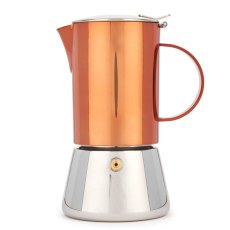 La Cafetiere Espresso Maker Stovetop 4 Cup Steel Copper