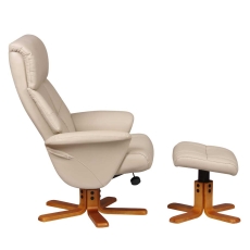 Marlesford Swivel Recliner Chair with Footstool Cafe Latte Plush