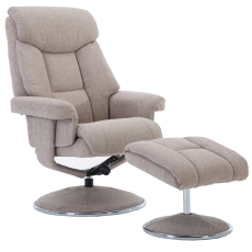 Bradfield Swivel Recliner Chair & Footstool Lisbon Wheat