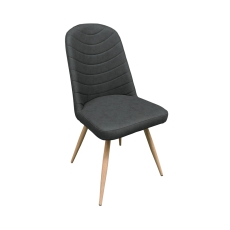 Positano Curved Dining Chair Light Grey PU
