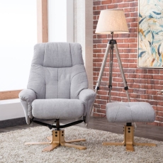 Deben Swivel Chair & Footstool Lisbon Silver