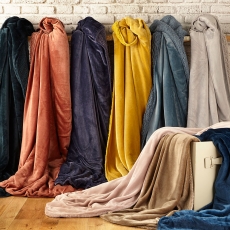 Cosy Soft Fleece Throw Mustard 150cm x 200cm