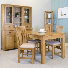 Pemberley Extending Dining Table Oak & 4 Dining Chairs