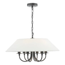Sivian 6 Light Matt Black Pendant with Shade
