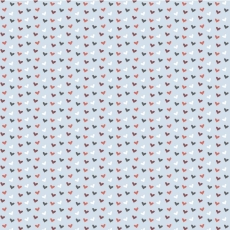 Hearts on Blue Gift Wrap