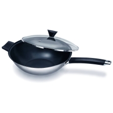 Ken Hom 32cm Non Stick Stainless Steel Wok & Lid