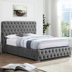 Middleton Ottoman Bed Frame Velvet Smoke Grey