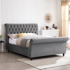 Otley Ottoman Bed Frame Velvet Silver