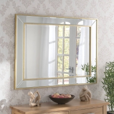Hazlewood Contemporary Rectangular Mirror Gold